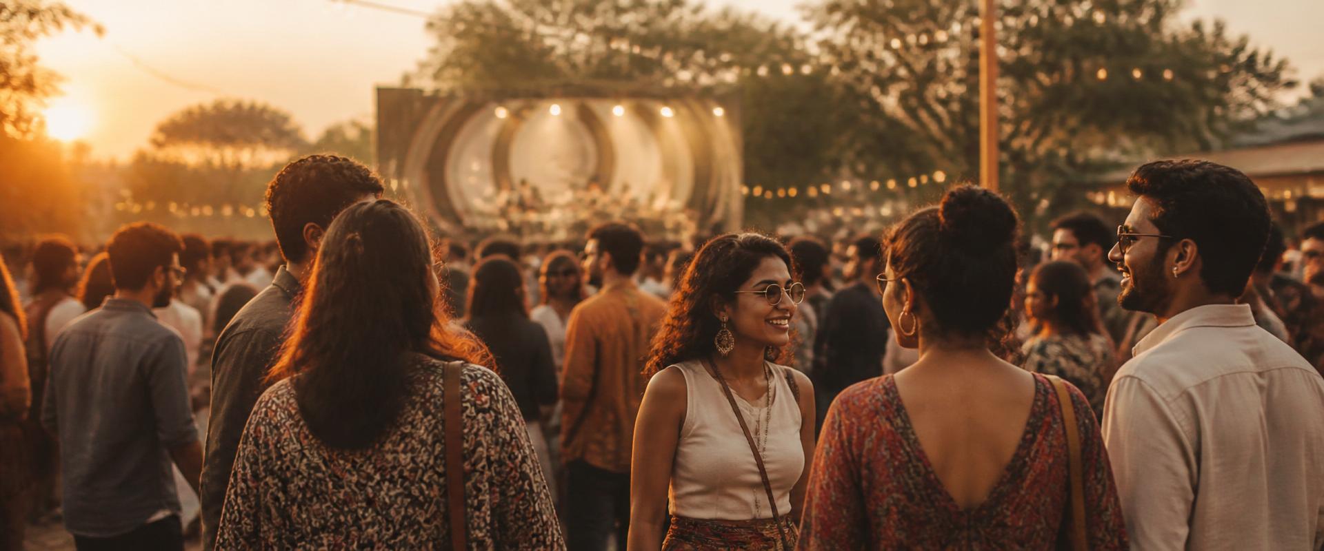 Evamco community gathering at sunset